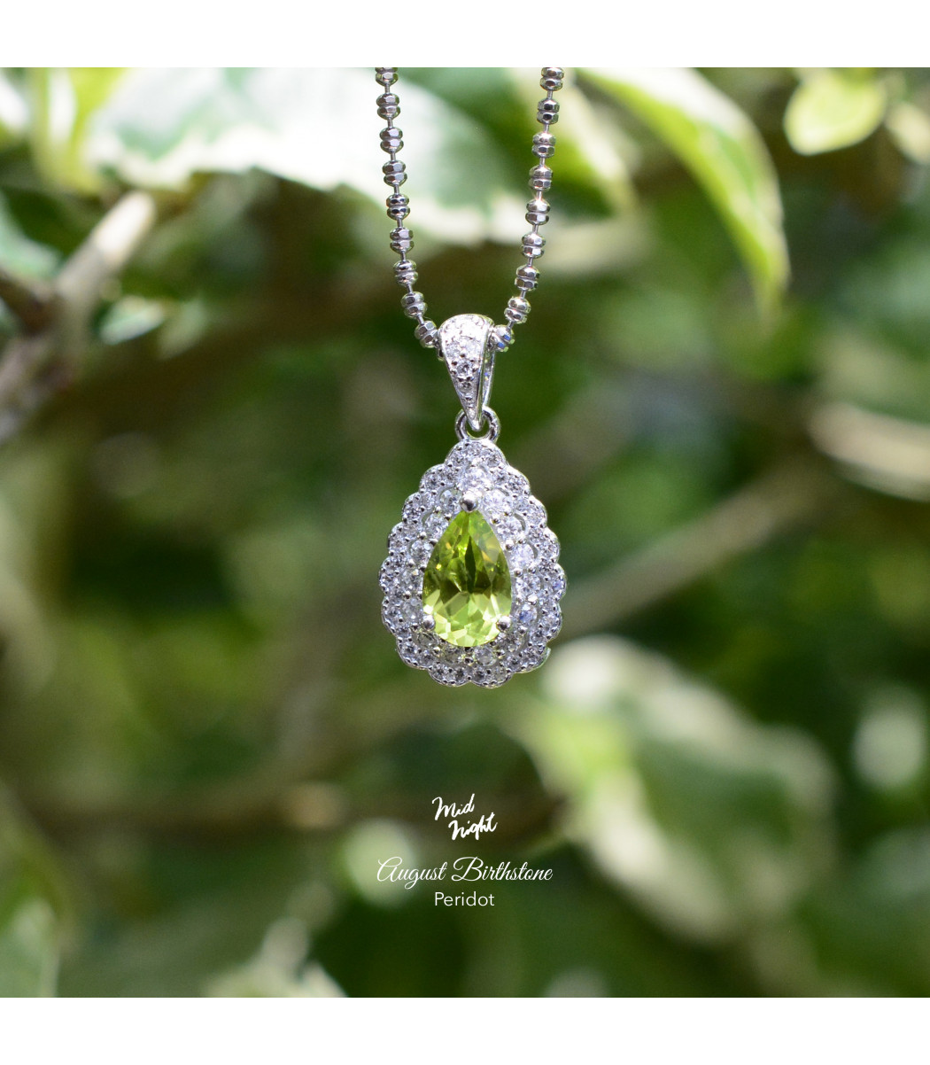 August Birthstone-Sparkle Droplet Necklace